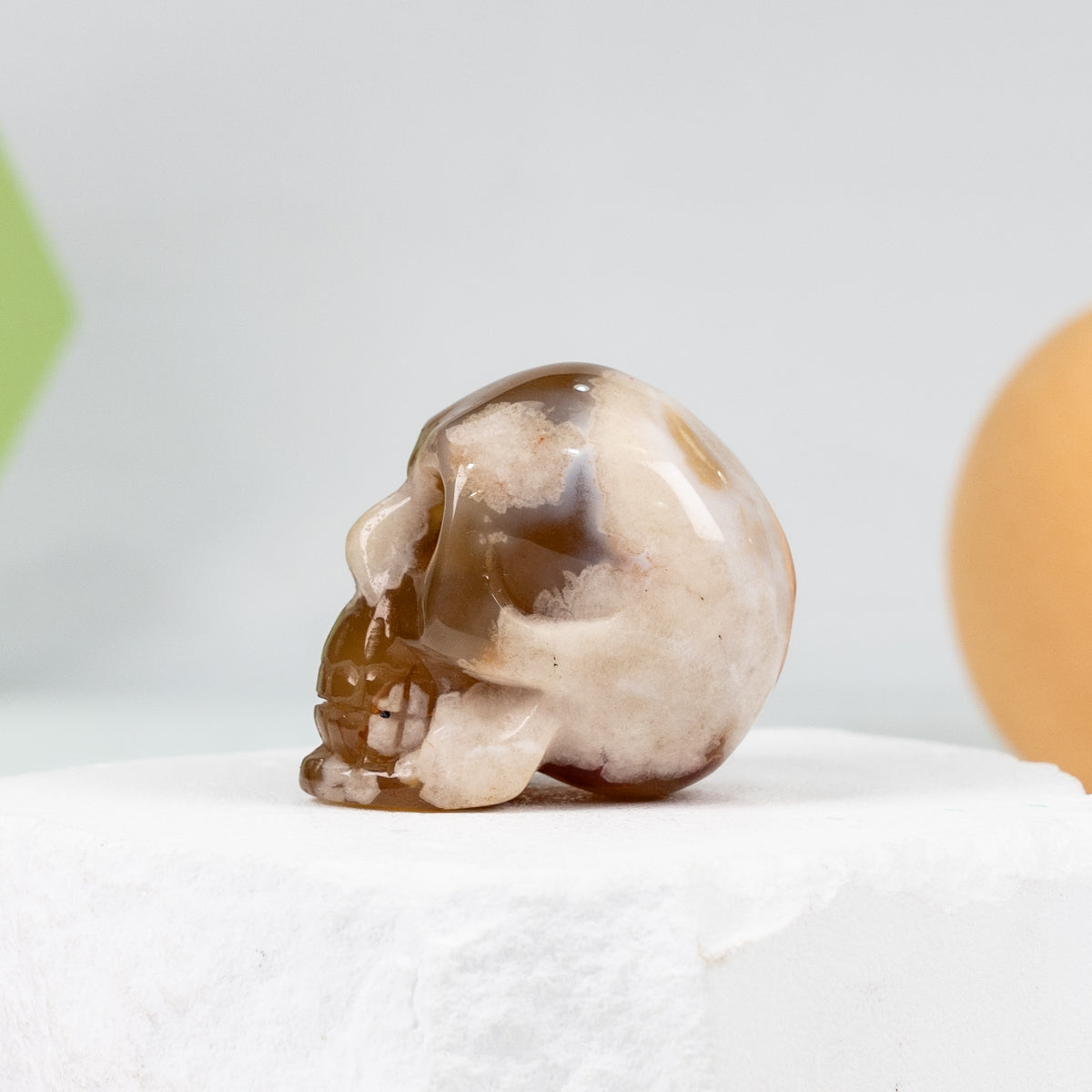 Cherry agate skull Carving
