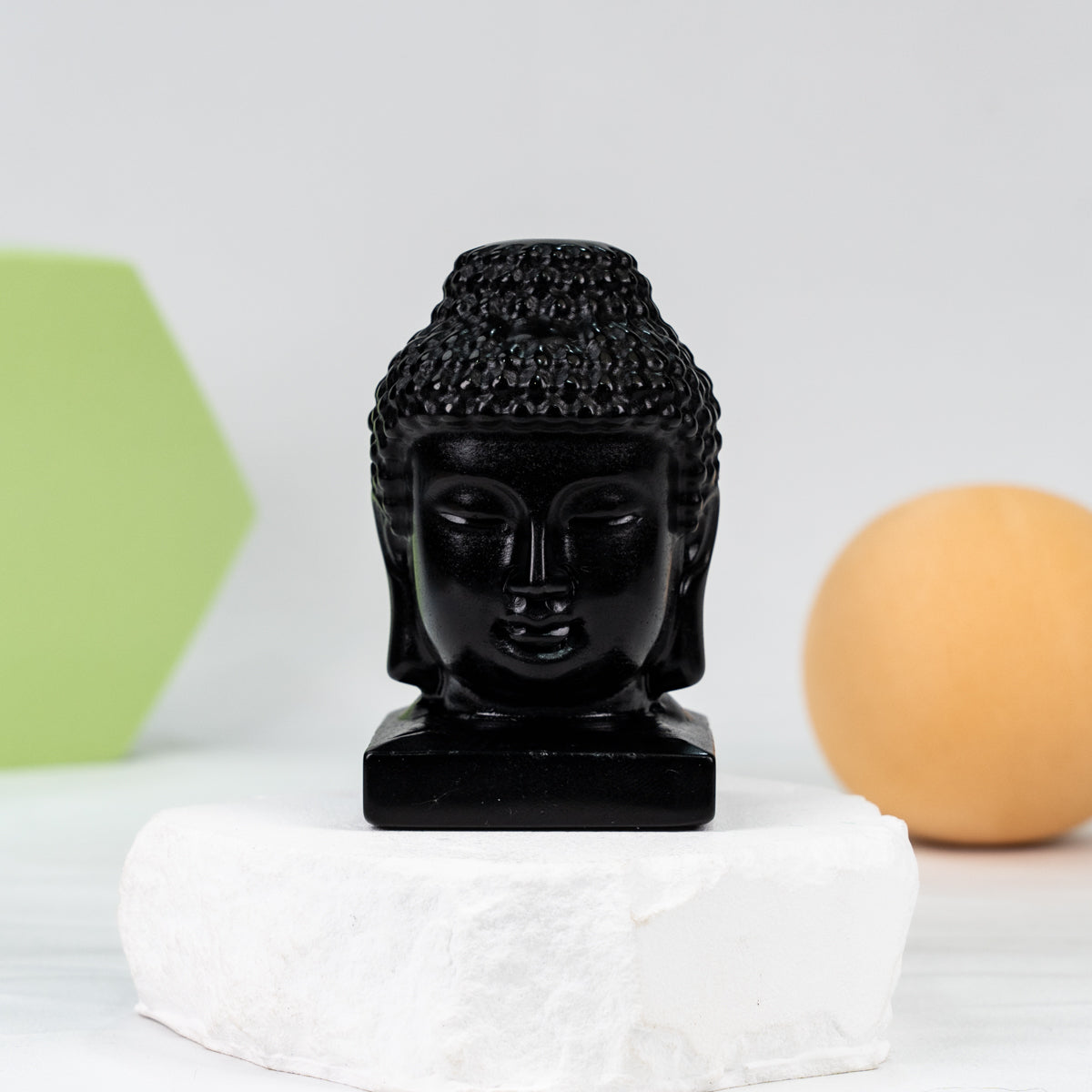 Buddha head  carving (  Black Obsidian)