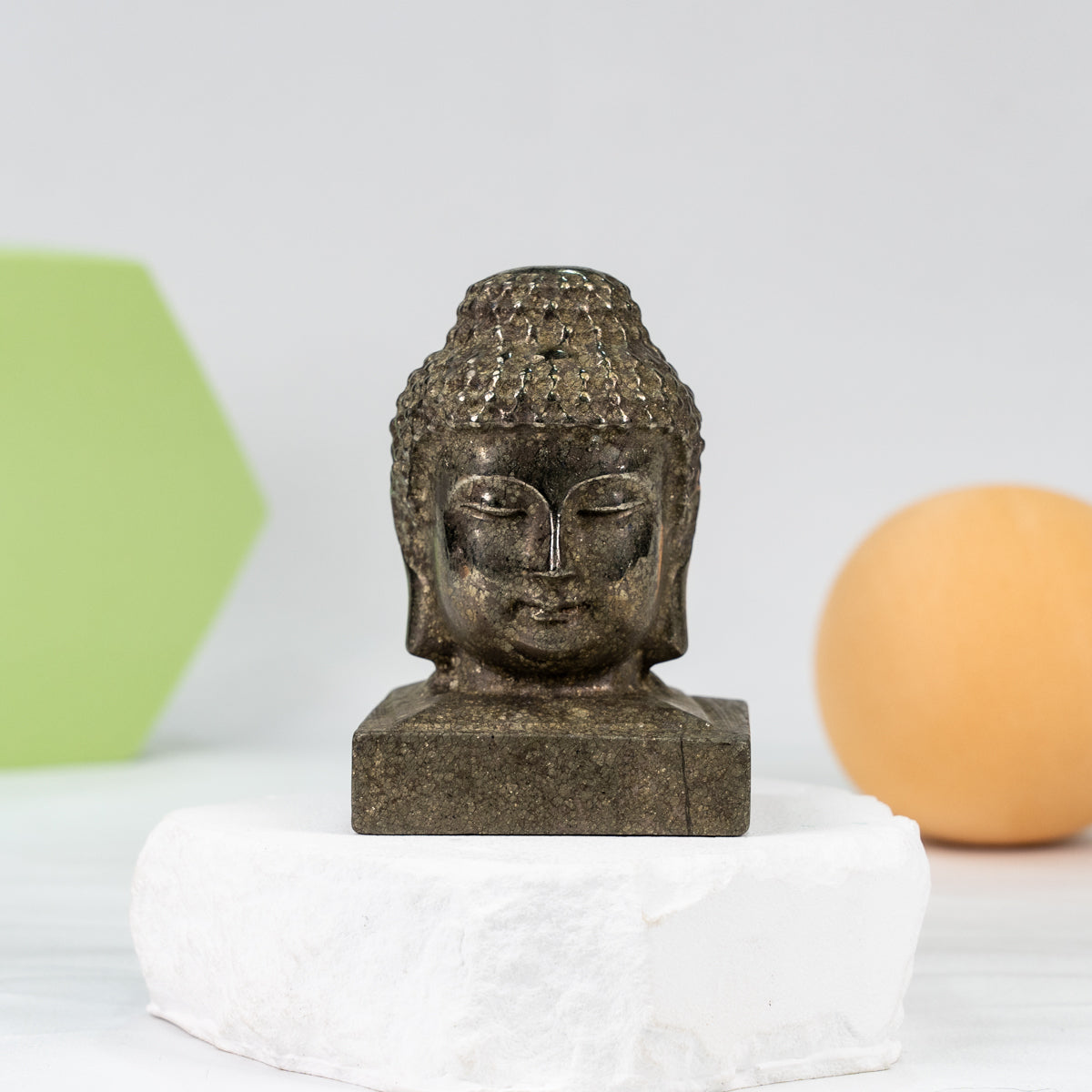 Pyrite Buddha Head  carving