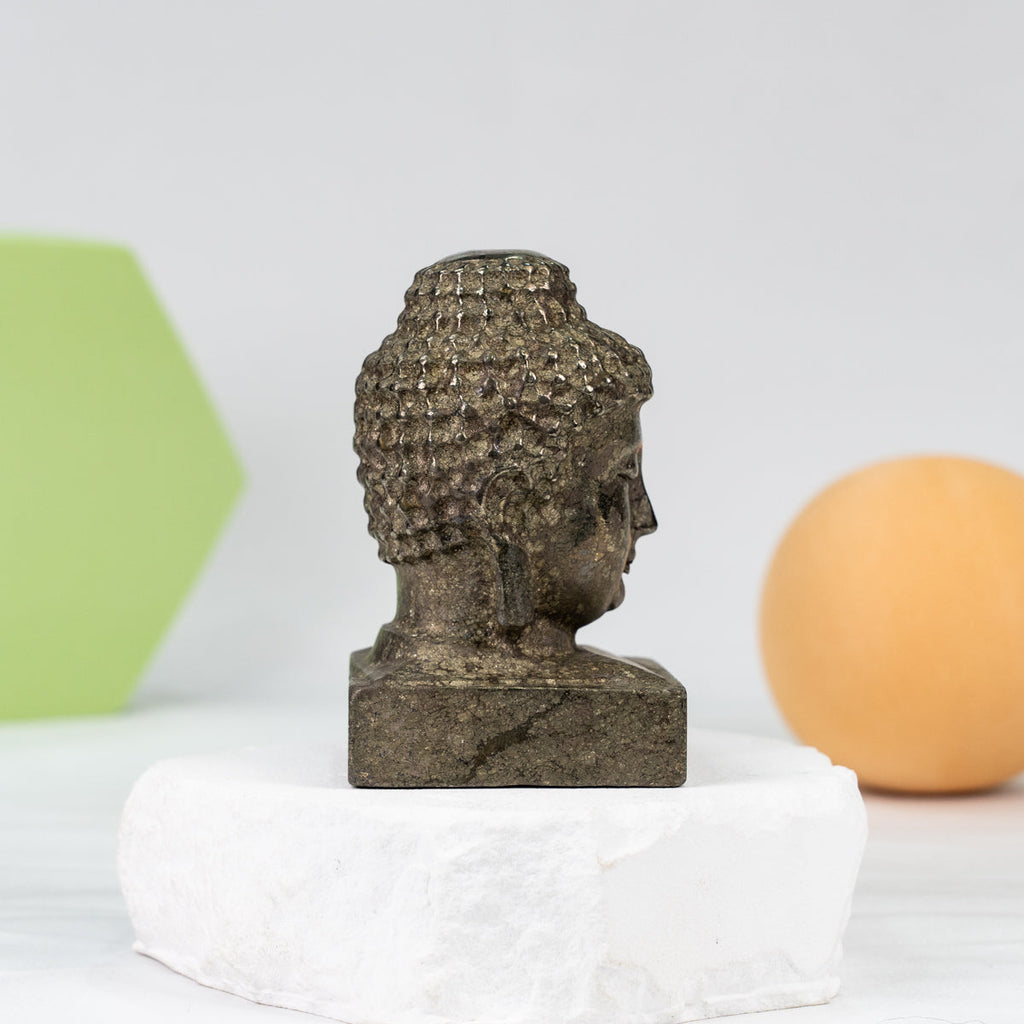 Pyrite Buddha Head  carving