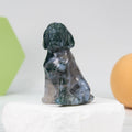Moss agate dog  carving