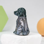 Moss agate dog  carving