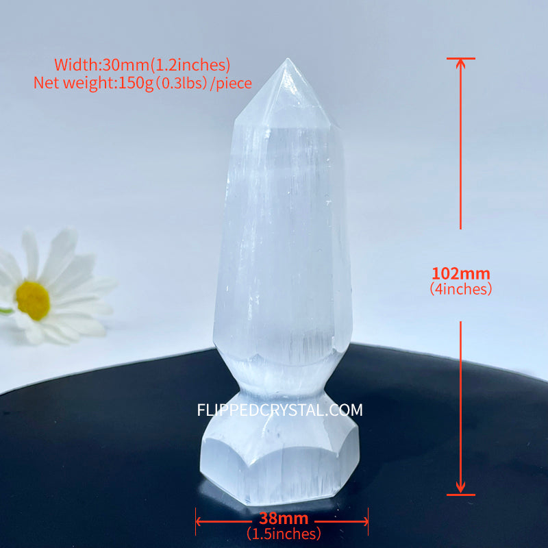 Selenite Tower With Stand