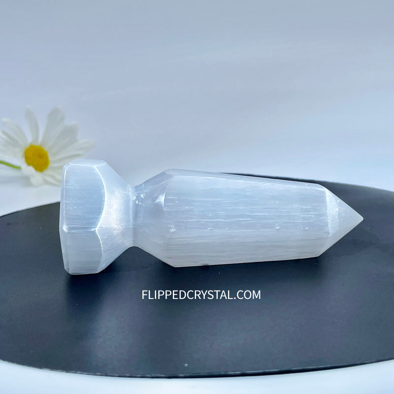 Selenite Tower With Stand