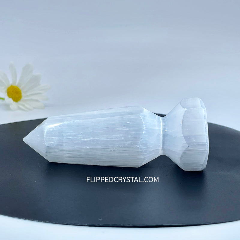 Selenite Tower With Stand