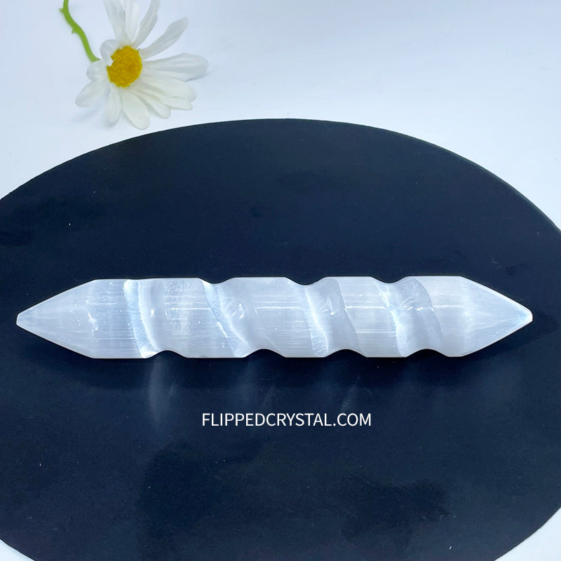 Selenite Spiral DT Wand