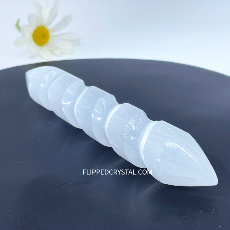 Selenite Spiral DT Wand