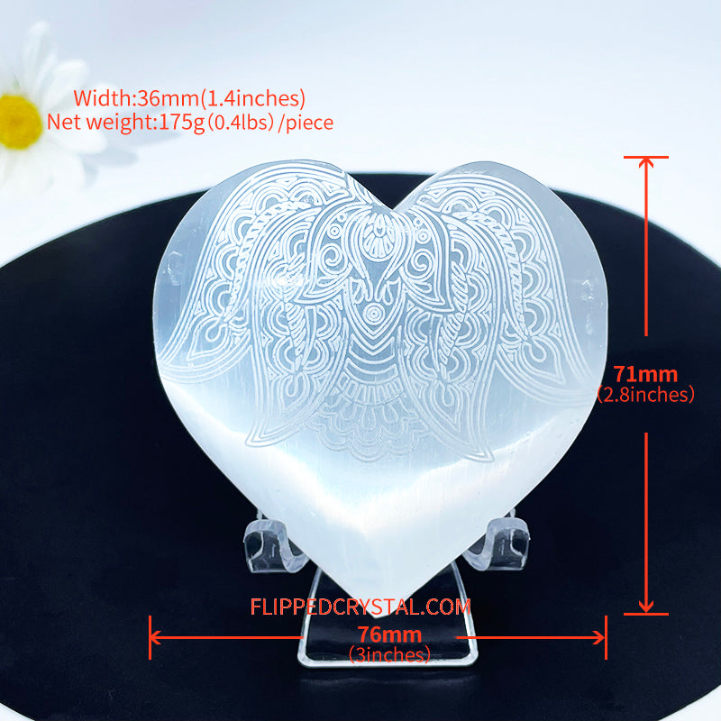 Selenite Engraving Heart
