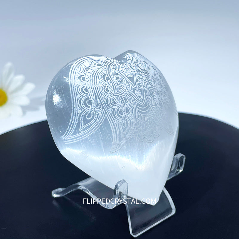Selenite Engraving Heart