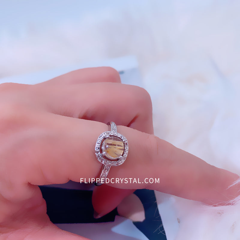 Godlen Rutilate Ring